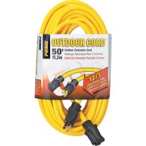 Prime Wire & Cable EC-500830 50' Yellow Extension Cord Vinyl U/G