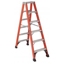 Louisville Ladder FM1406HD 6' 375-Pound Fiberglass Double Step Ladder