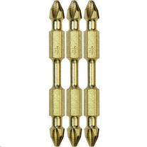 Makita B-39584 3-Piece Impact GOLD #2 (2-1/2") Phillips Double-Ended Power Bits