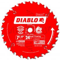Diablo D0724X 7-1/4" x 24 Tooth ATB Carbide Framing Saw Blade with Diamond Knockout Arbor (Diablo Series)