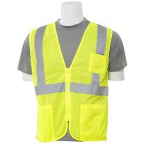 ERB Safety 61649 S363P Class 2 Economy Mesh Vest in High-Visibility Lime, Size X-Large